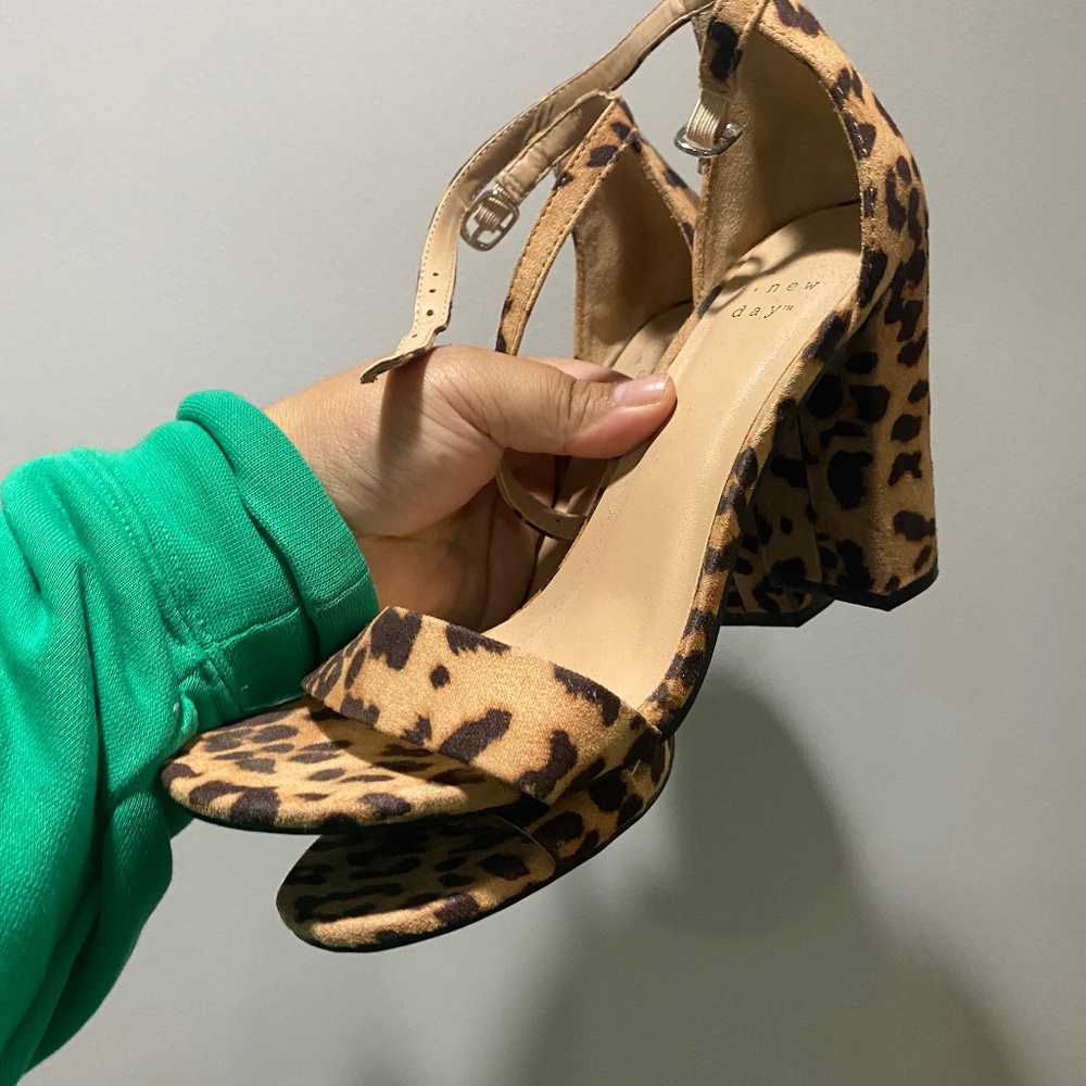 Leopard Print Block Heels